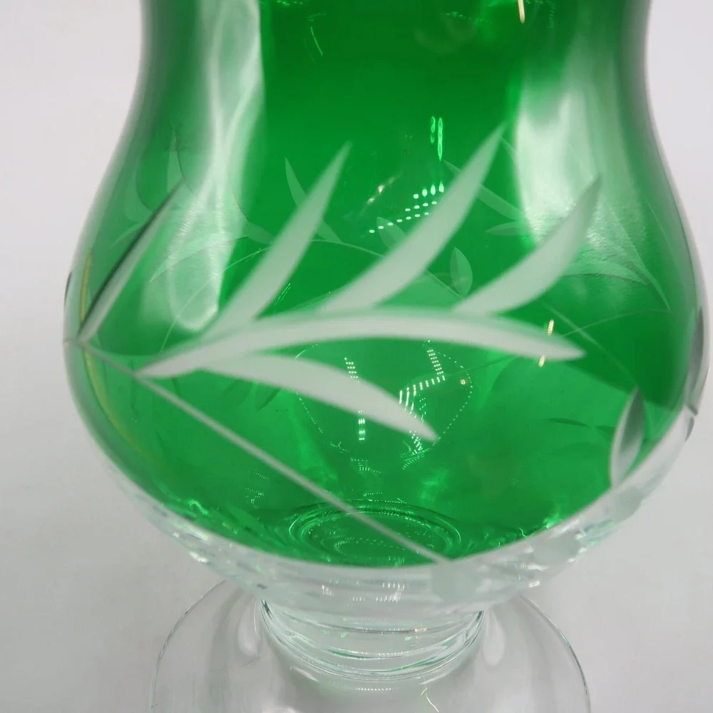 Lenox‎ Petite Floral Christmas Emerald Green Hurricane Candle Holder 8